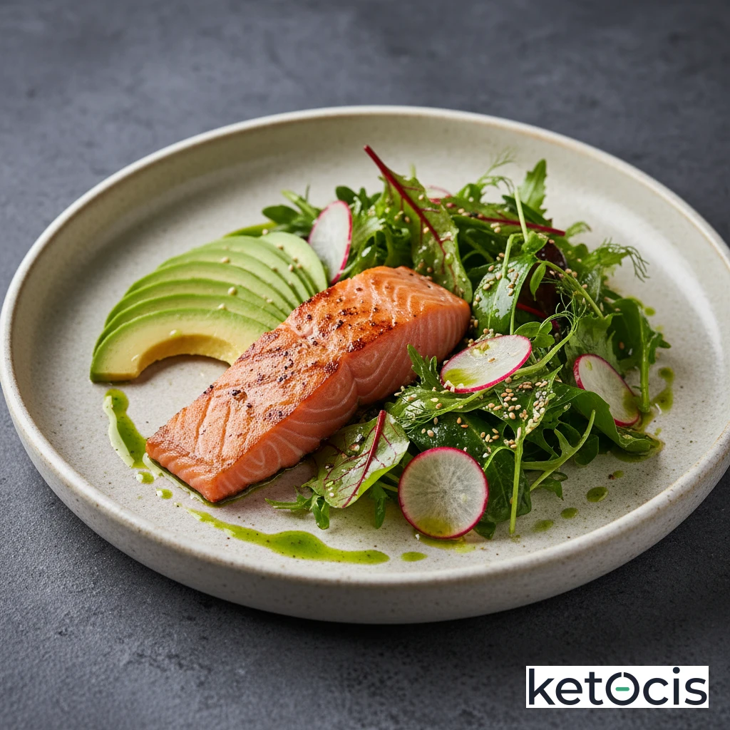 Ensalada de aguacate y salmón salvaje para adelgazar