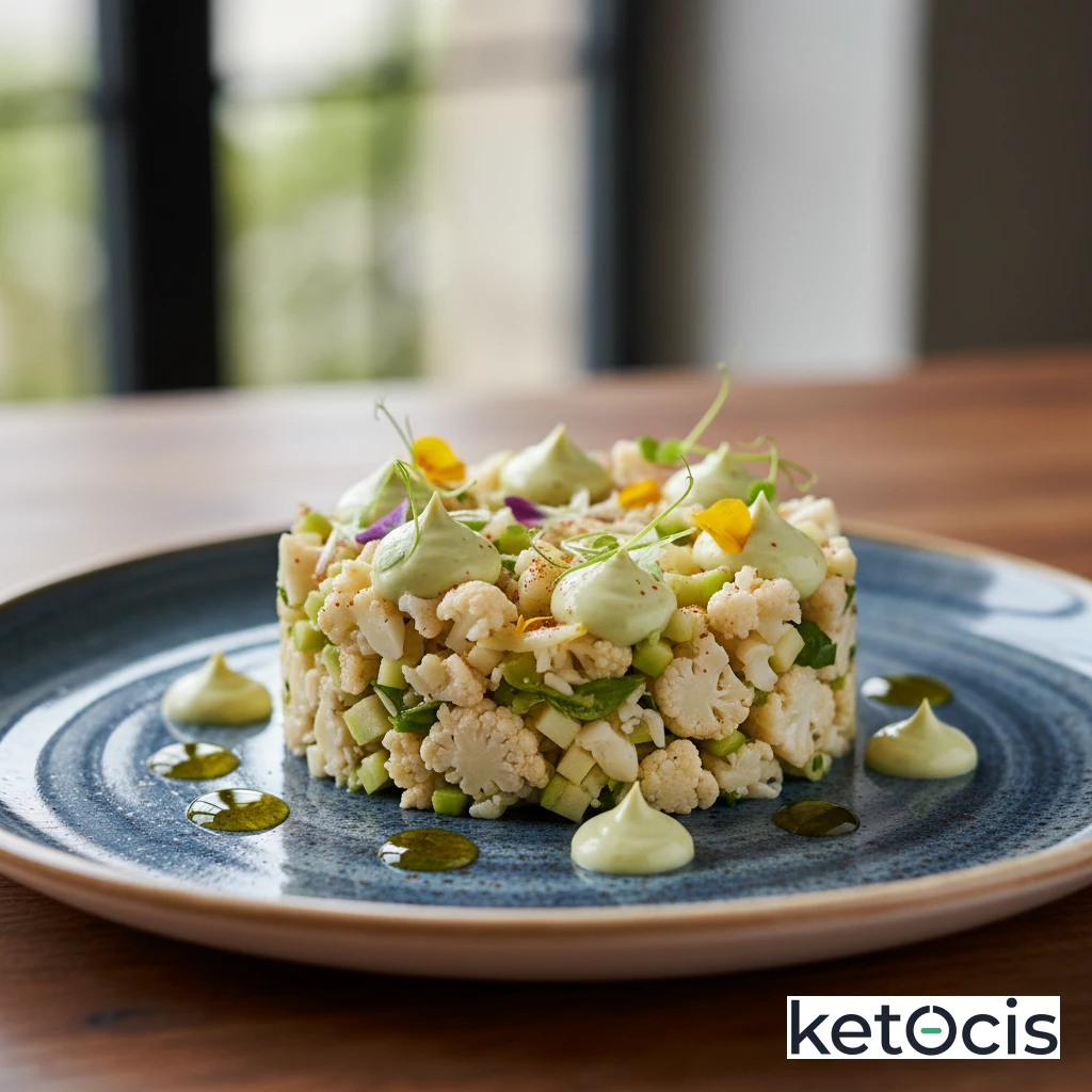 Ensaladilla de coliflor con mayonesa de aceite de aguacate