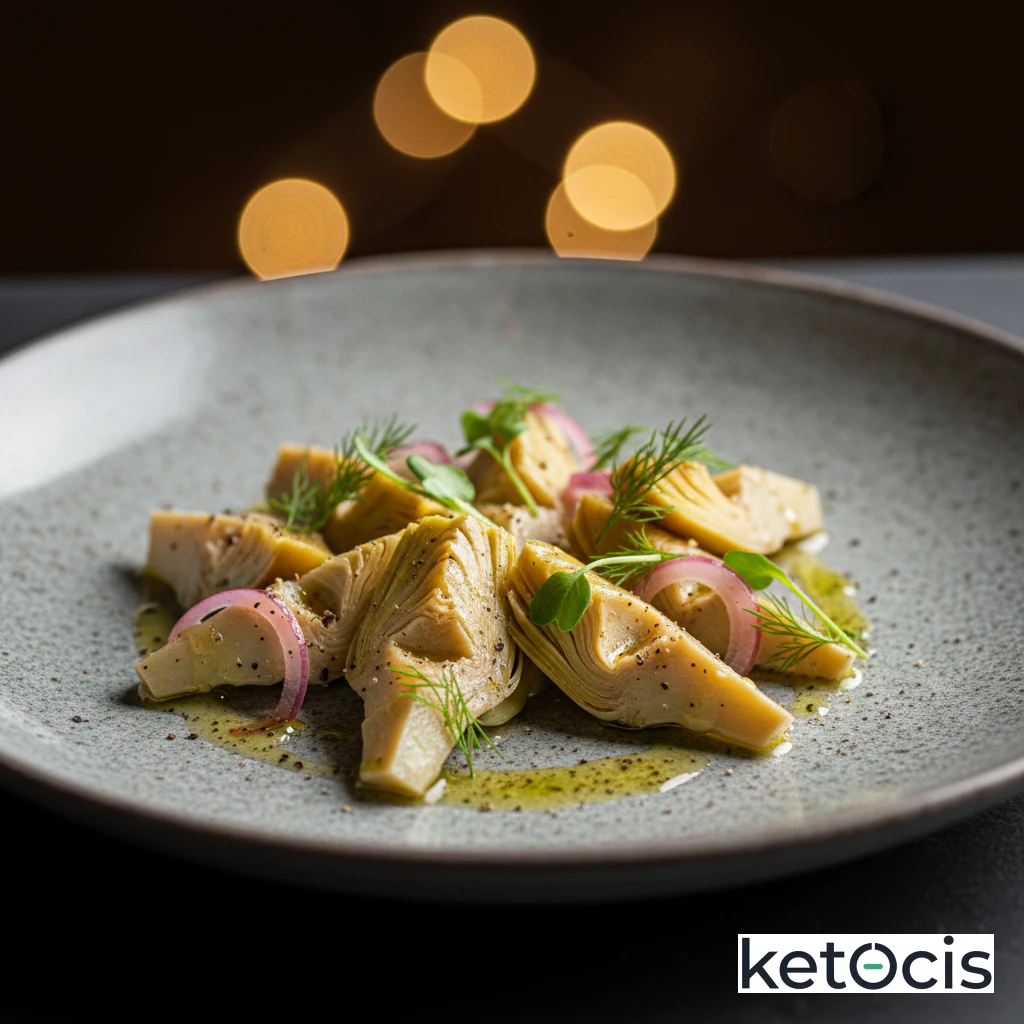 Ensalada de alcachofas de bote con vinagre de manzana