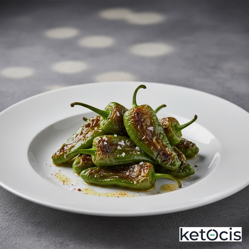 Pimientos de padrón asados al horno sin aceite frito