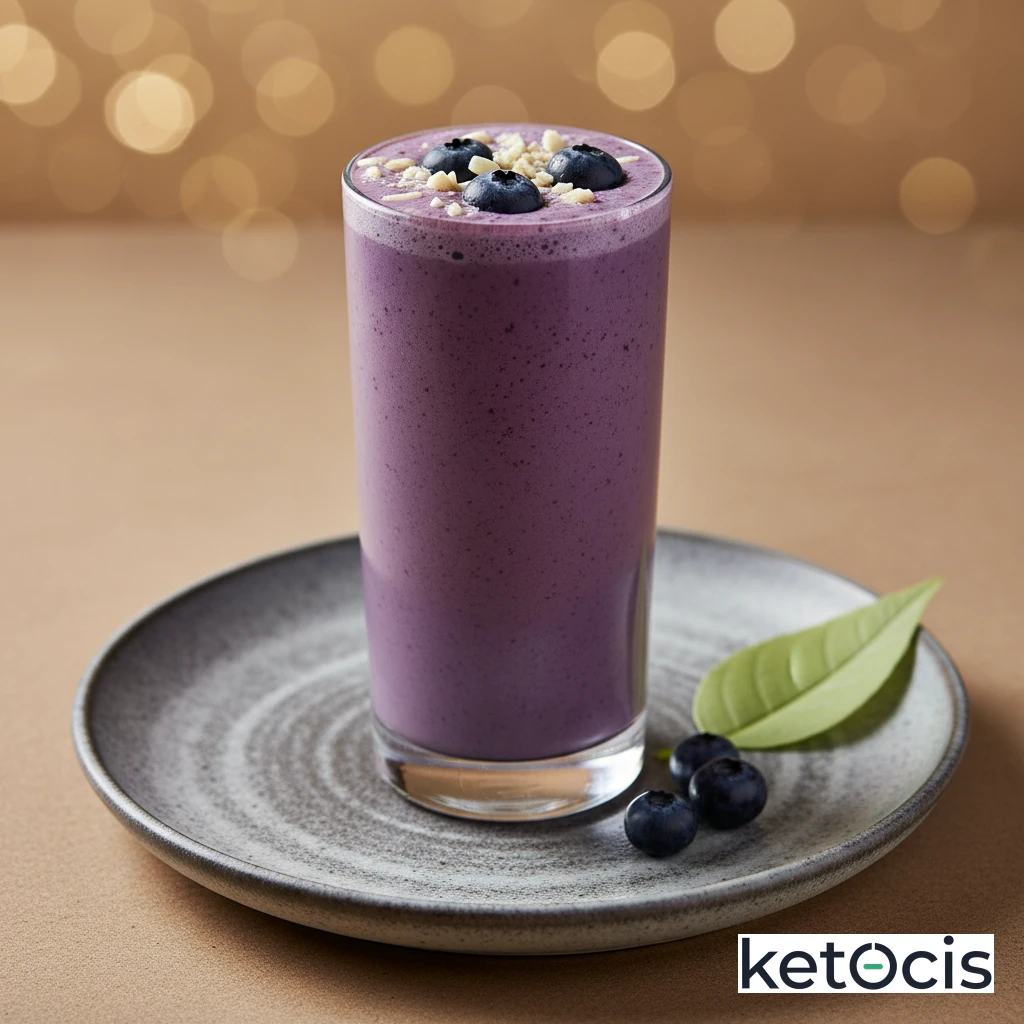 Batido de arándanos frescos leche de almendras y colágeno
