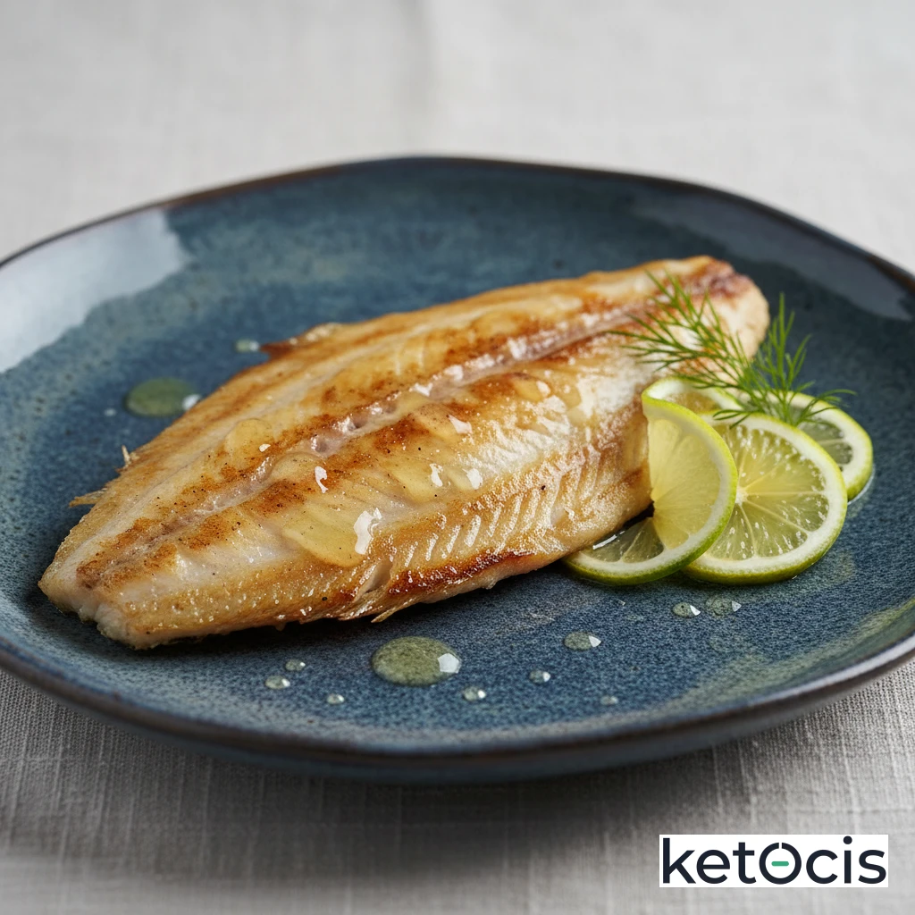 Lenguado a la plancha con gotas de jugo de limón