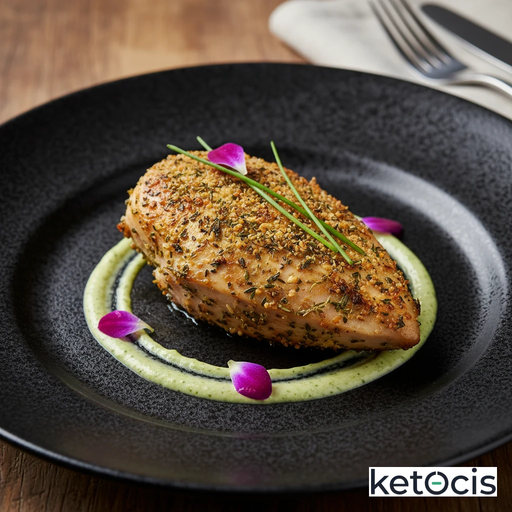Pechuga de pollo asada con costra de hierbas provenzales