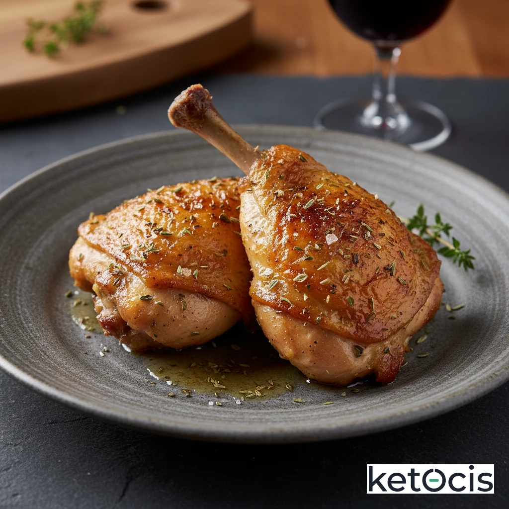 Muslos de pollo al horno con piel crujiente y orégano seco