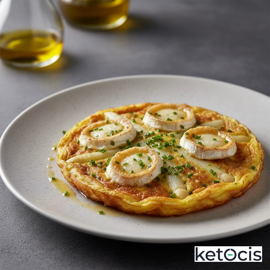 Frittata de espárragos blancos y queso de cabra suave