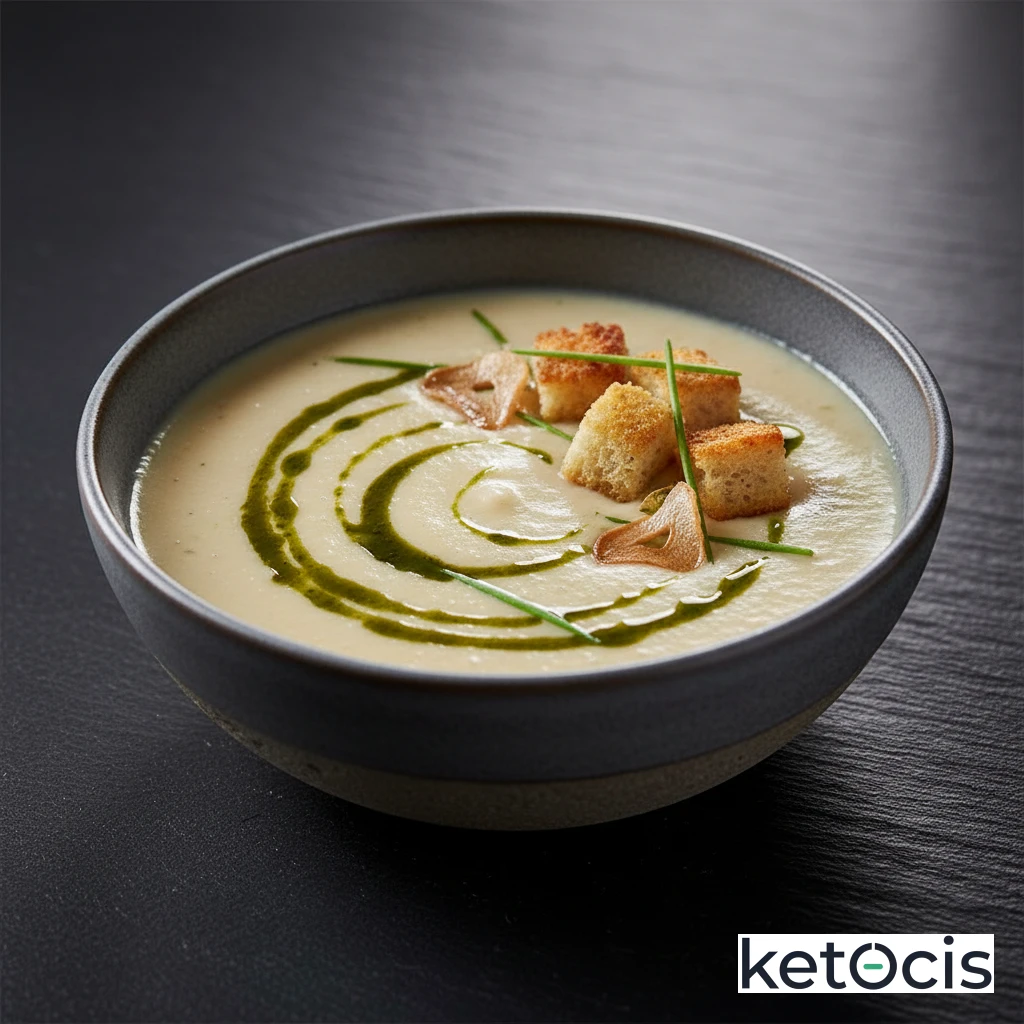 Crema de coliflor y ajo asado suave y reconfortante