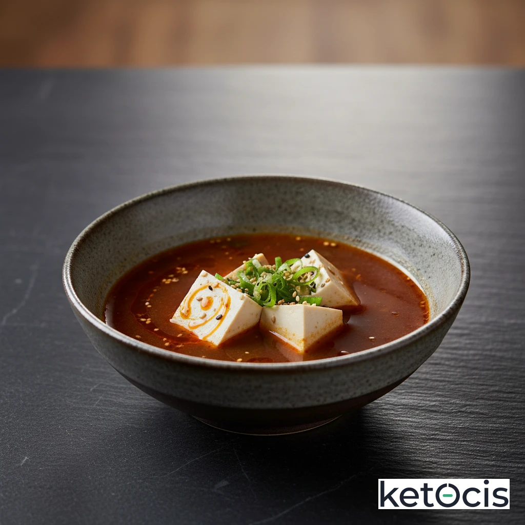 Sopa de miso rojo con dados de tofu firme al natural