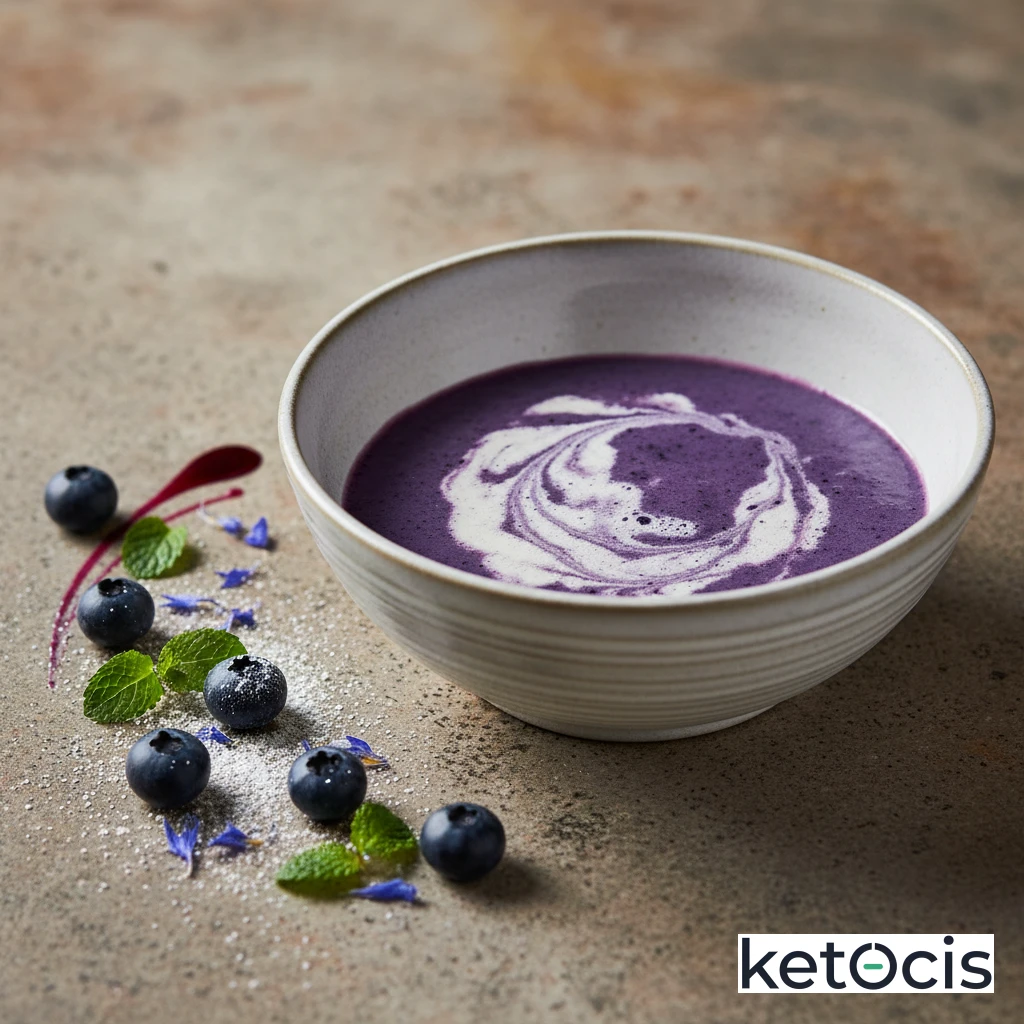 Batido de arándanos frescos con colágeno hidrolizado en polvo