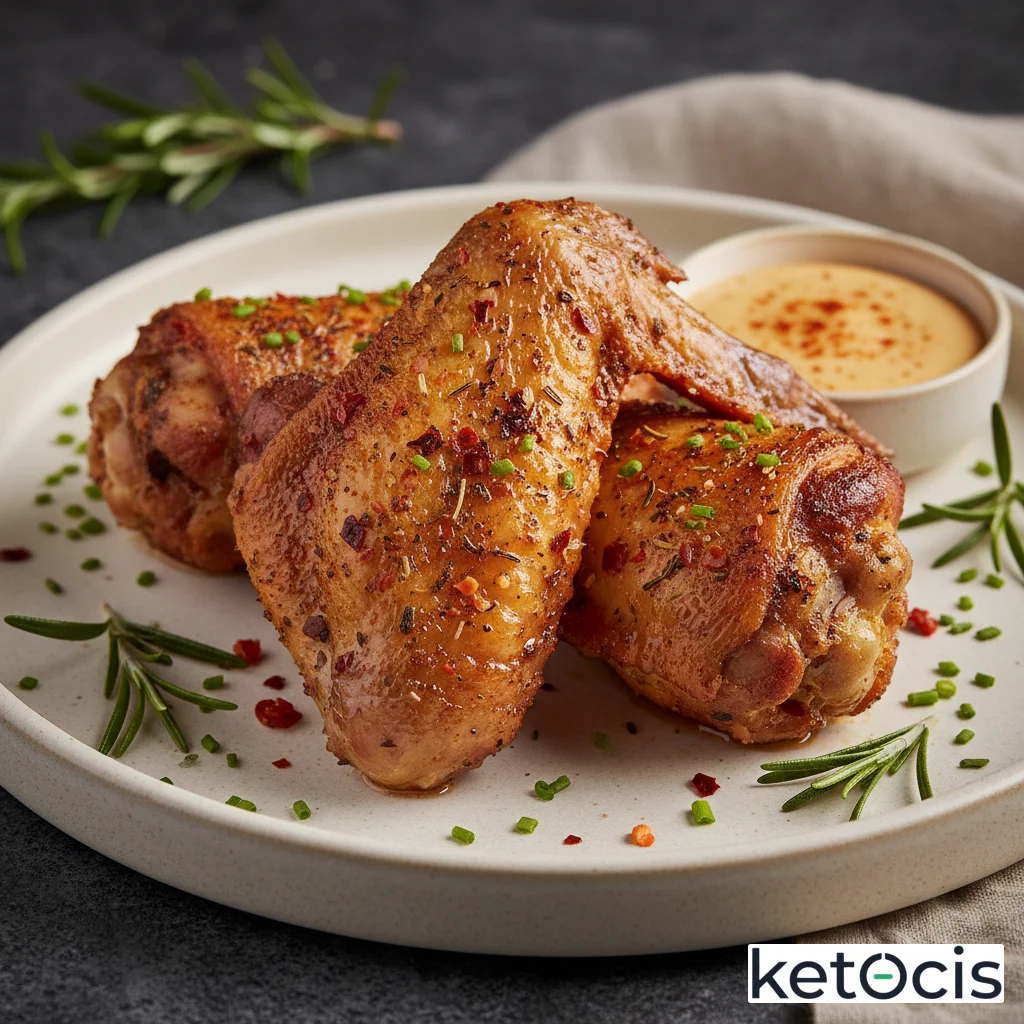 Alitas de pavo crujientes asadas en freidora de aire con especias