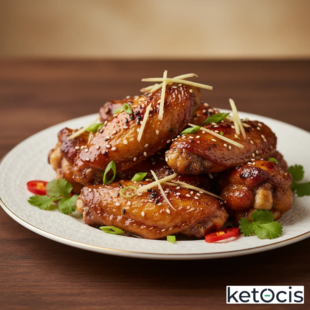 Alitas de pollo asadas con marinada de salsa tamari y jengibre