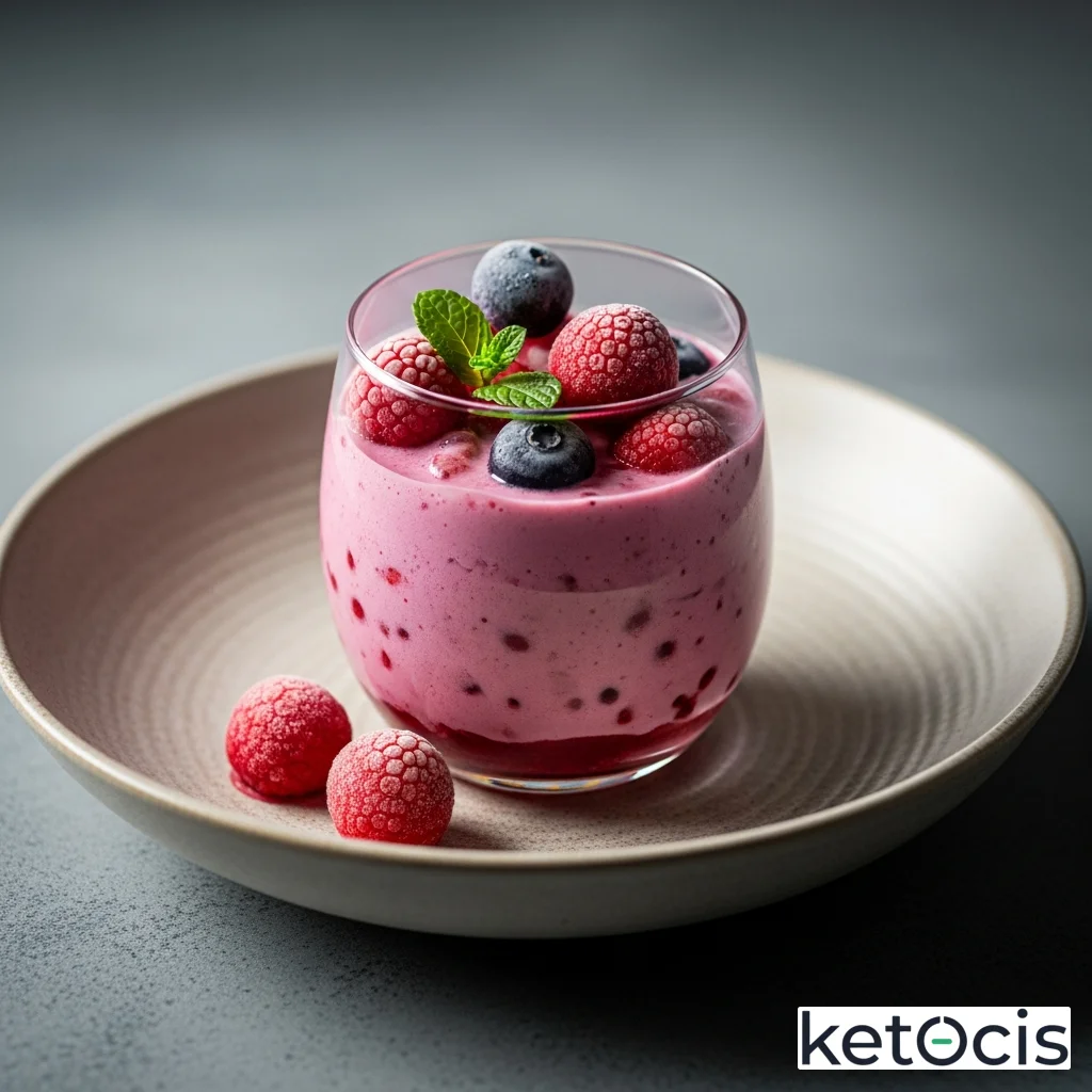 Batido de colágeno hidrolizado con frutos rojos congelados