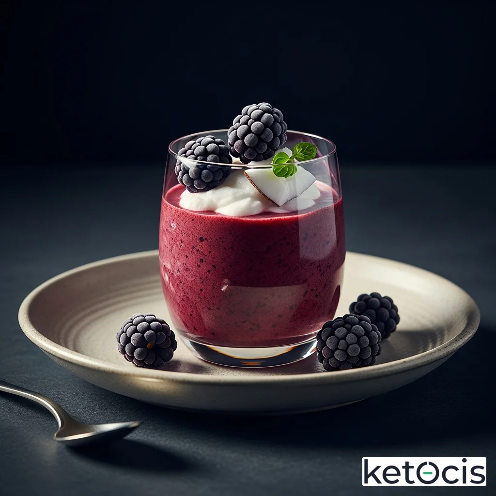 Batido de moras congeladas con leche de coco espesa