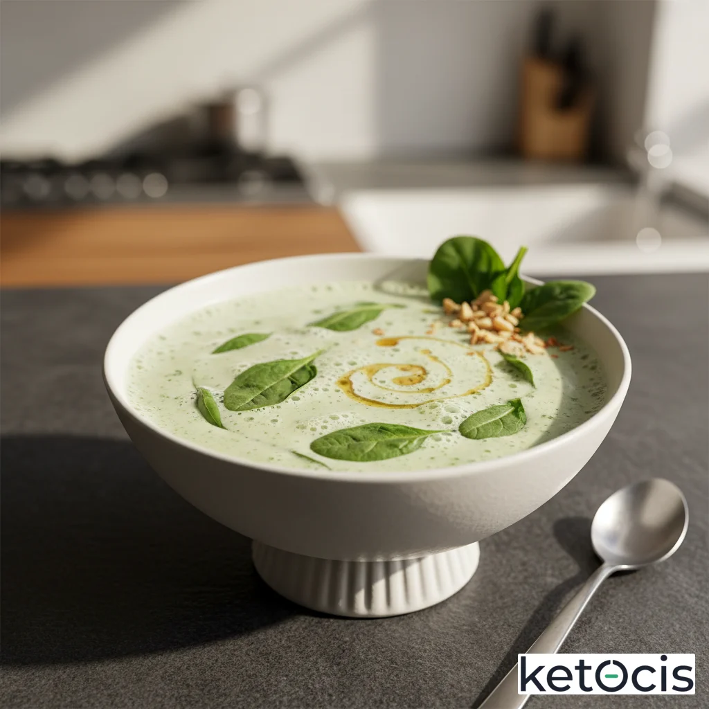 Batido de proteínas sabor vainilla con espinaca fresca y leche de almendras