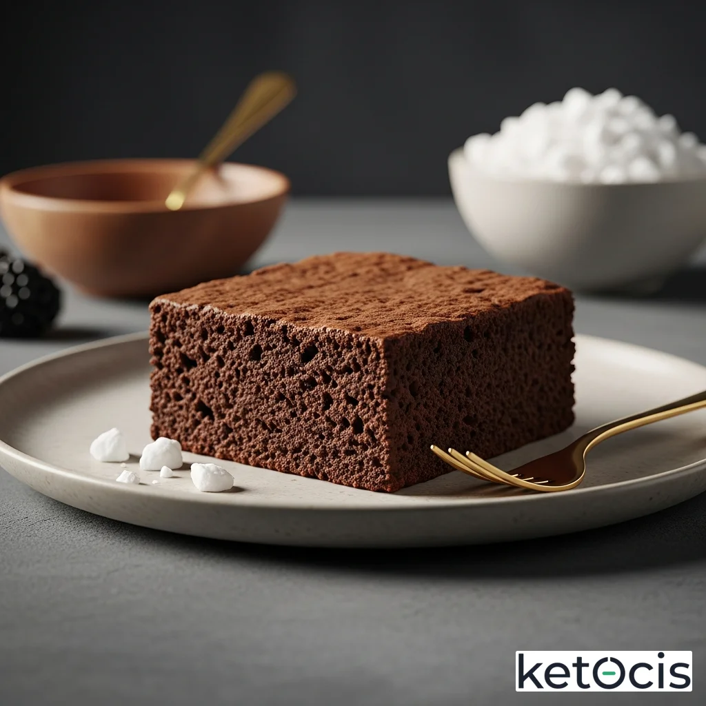 Brownie keto espeso de cacao puro y manteca de coco