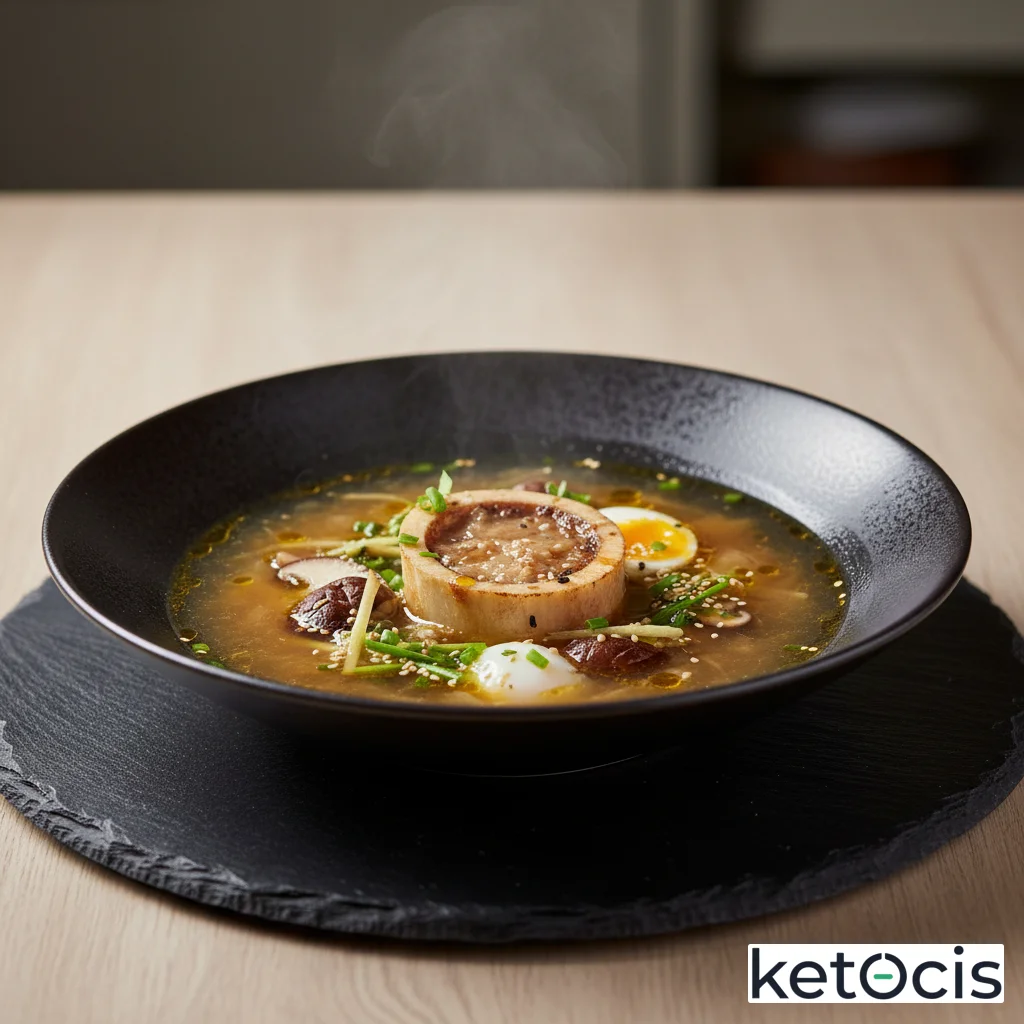 Caldo de huesos de médula hervido dos días enteros muy nutritivo