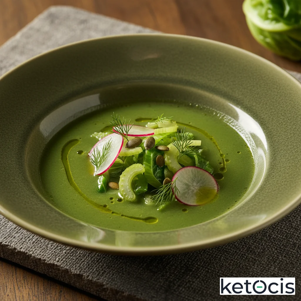 Caldo de repollo verde liso y apio picado a mano