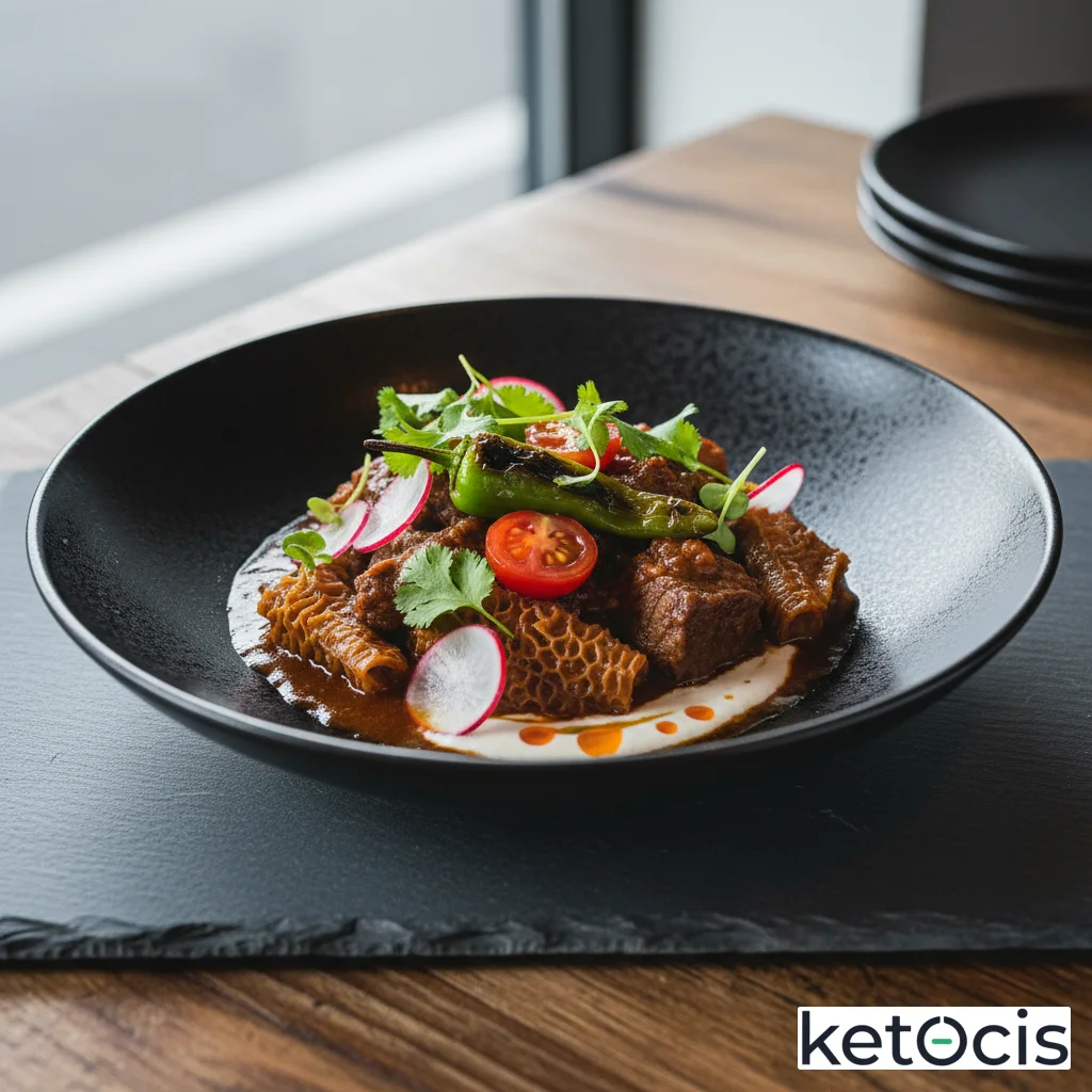 Callos de ternera guisados al estilo tradicional keto bajo en carbohidratos