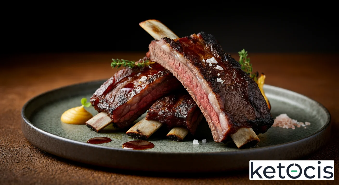 Costillas de ternera asadas a la parrilla de carbón sin salsa dulce