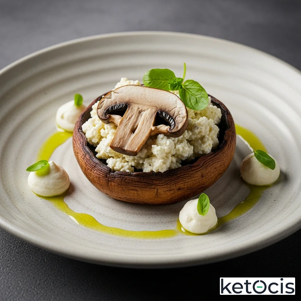 Crema de champiñones portobello con queso crema