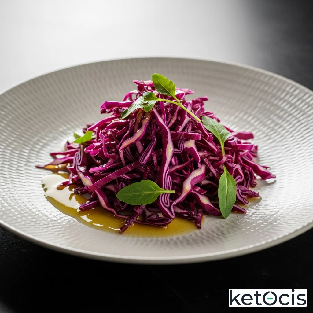 Ensalada de col lombarda cruda con vinagre de manzana