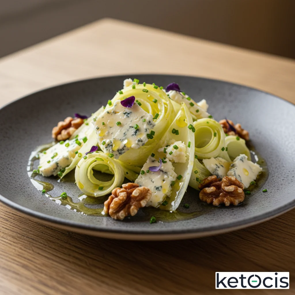Ensalada de endivias con roquefort nueces y aliño de aceite de oliva