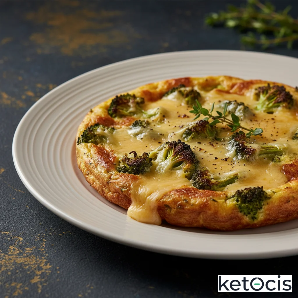 Frittata de brócoli y queso gouda horneada a fuego muy lento y constante