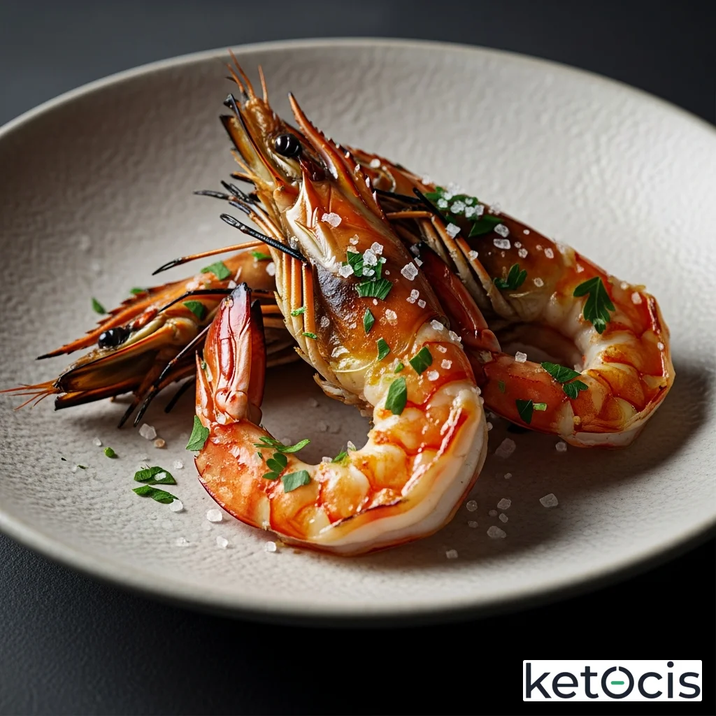 Gambones a la plancha con sal gruesa y perejil picado