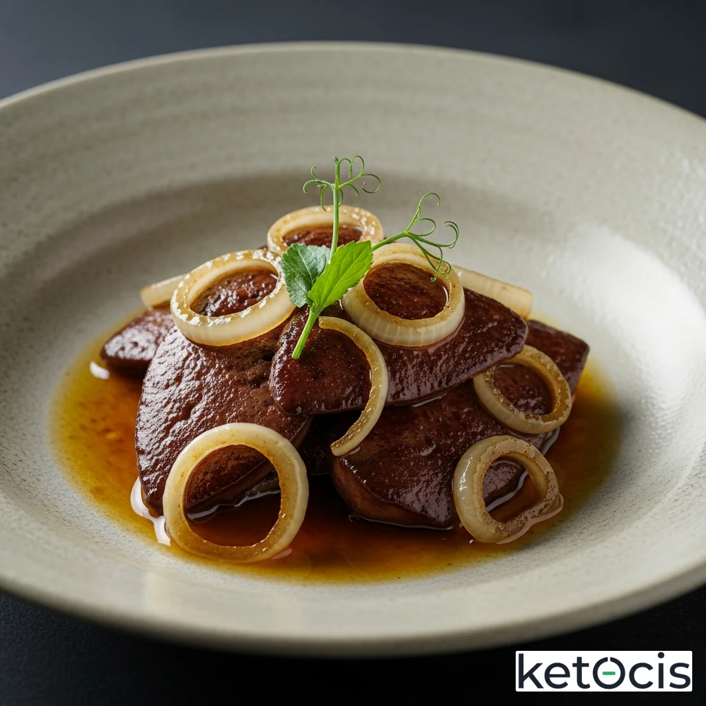 Hígado de ternera encebollado con mantequilla pura