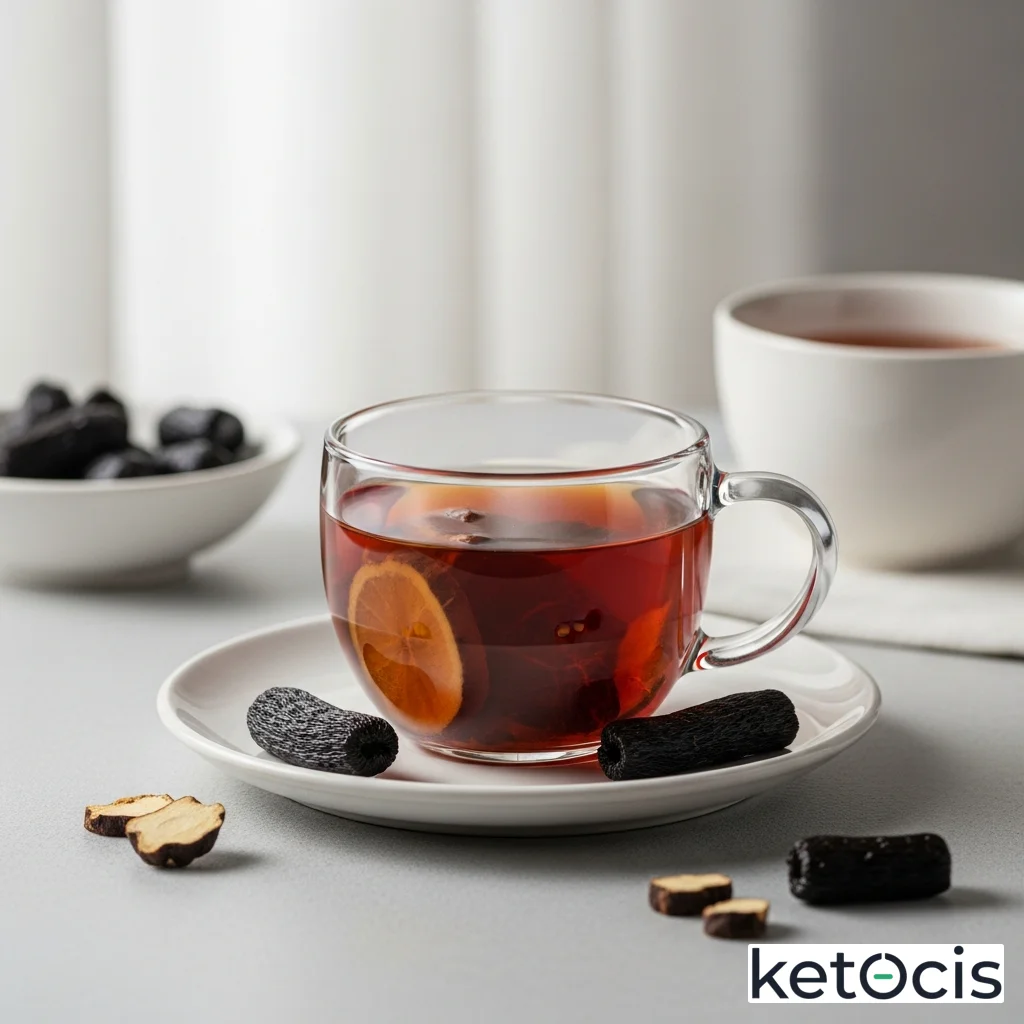 Infusión de regaliz natural caliente para suavizar la garganta