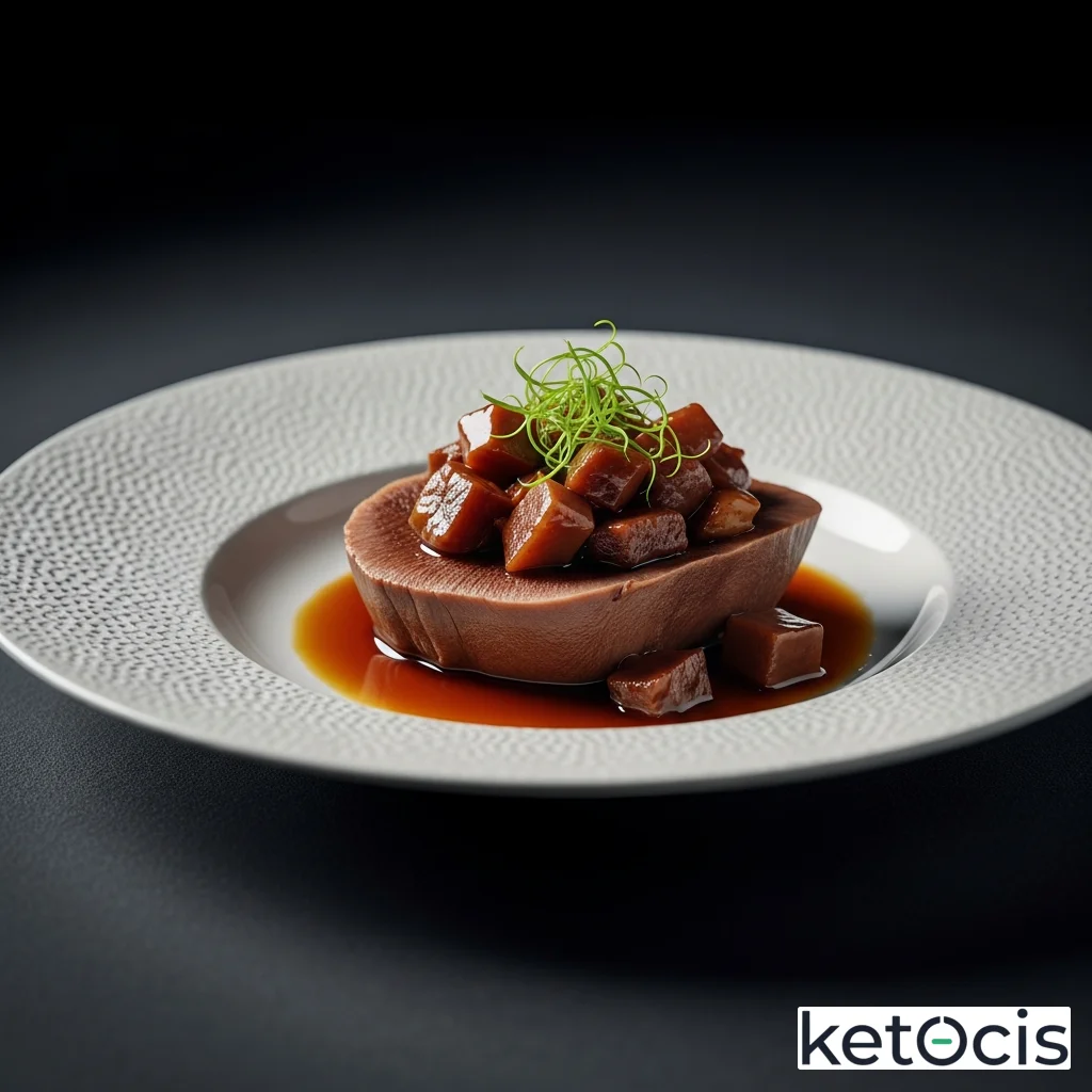 Lengua de vaca estofada cocida a fuego muy lento