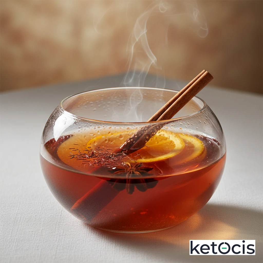 Infusión caliente de rooibos y canela relajante natural profunda