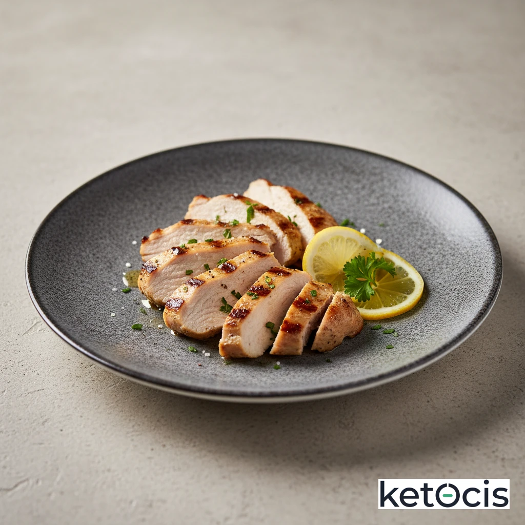 Pavo fileteado a la plancha con pimienta blanca y limón natural