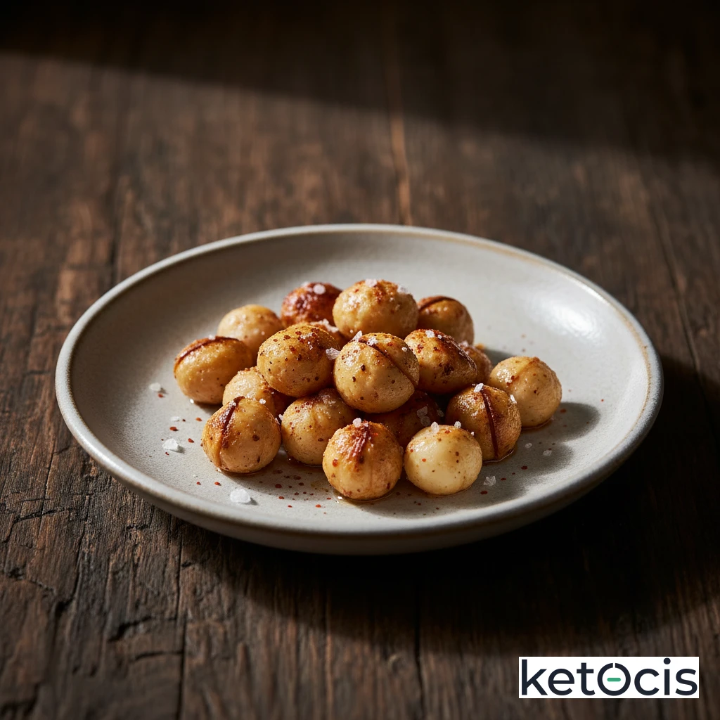 Nueces de macadamia tostadas con sal marina y toque de cayena