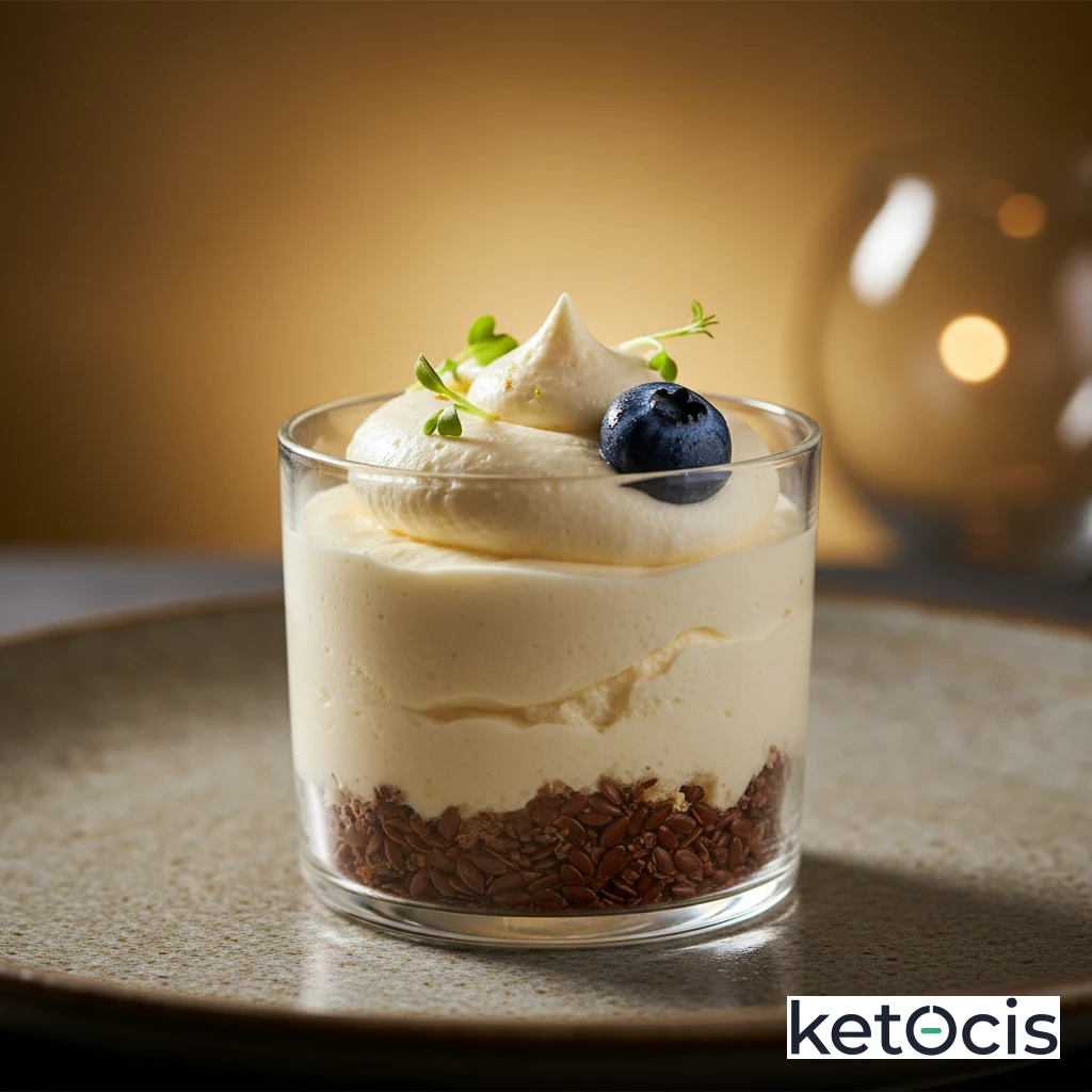 Tarta de queso mascarpone individual en vasito con base de lino