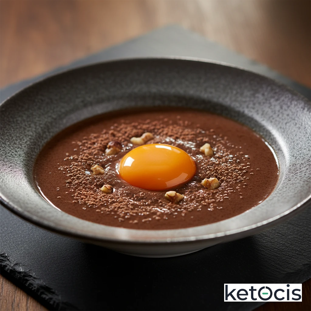 Batido de leche de nueces con cacao amargo y una yema cruda
