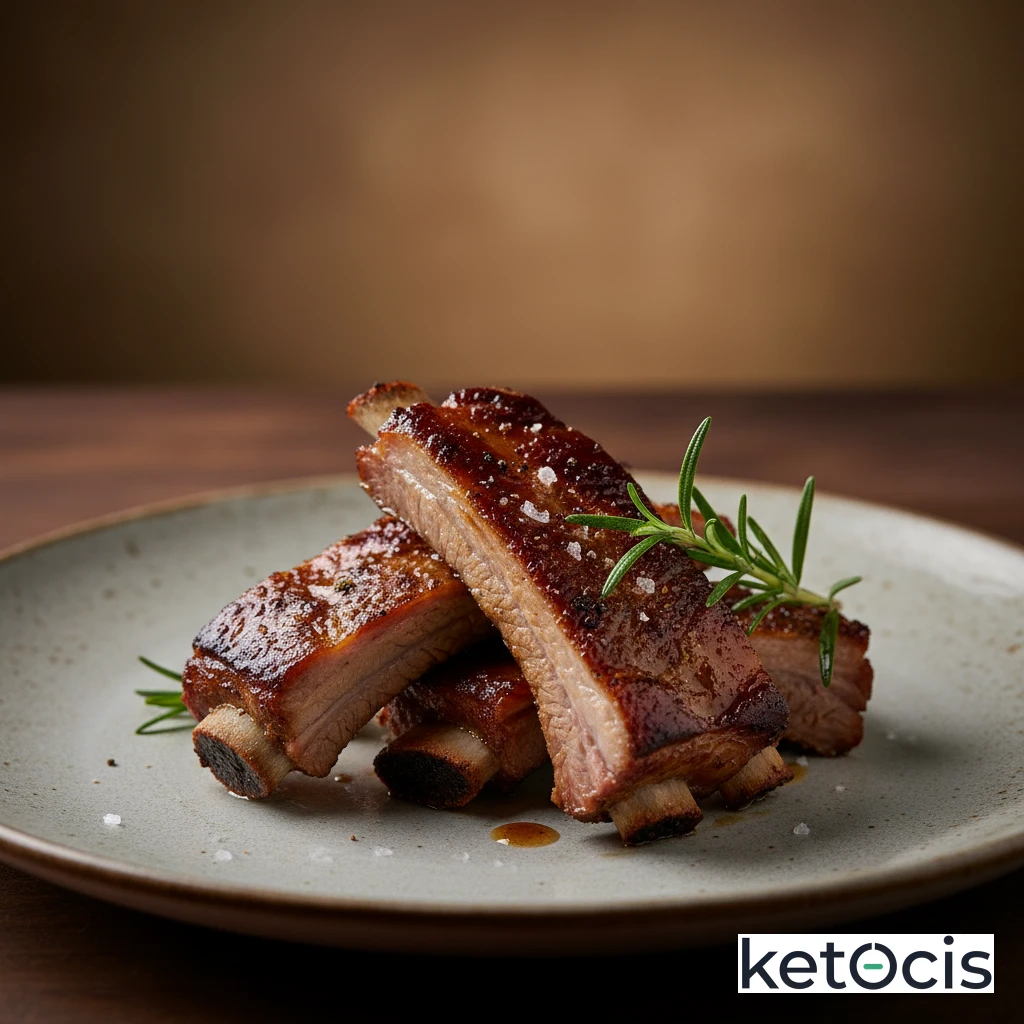 Costillas de cerdo asadas a baja temperatura sin salsas comerciales