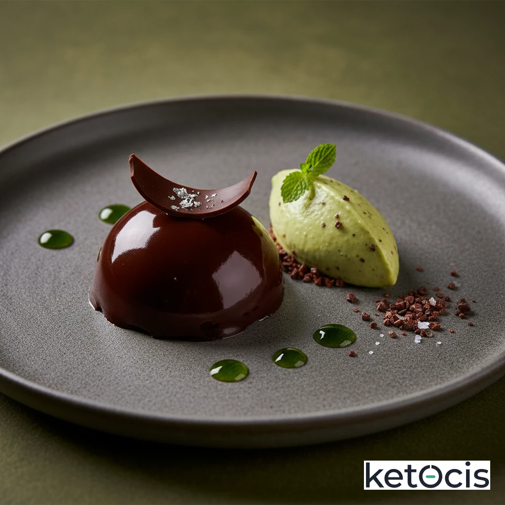 Mousse de chocolate negro al noventa por ciento con aguacate