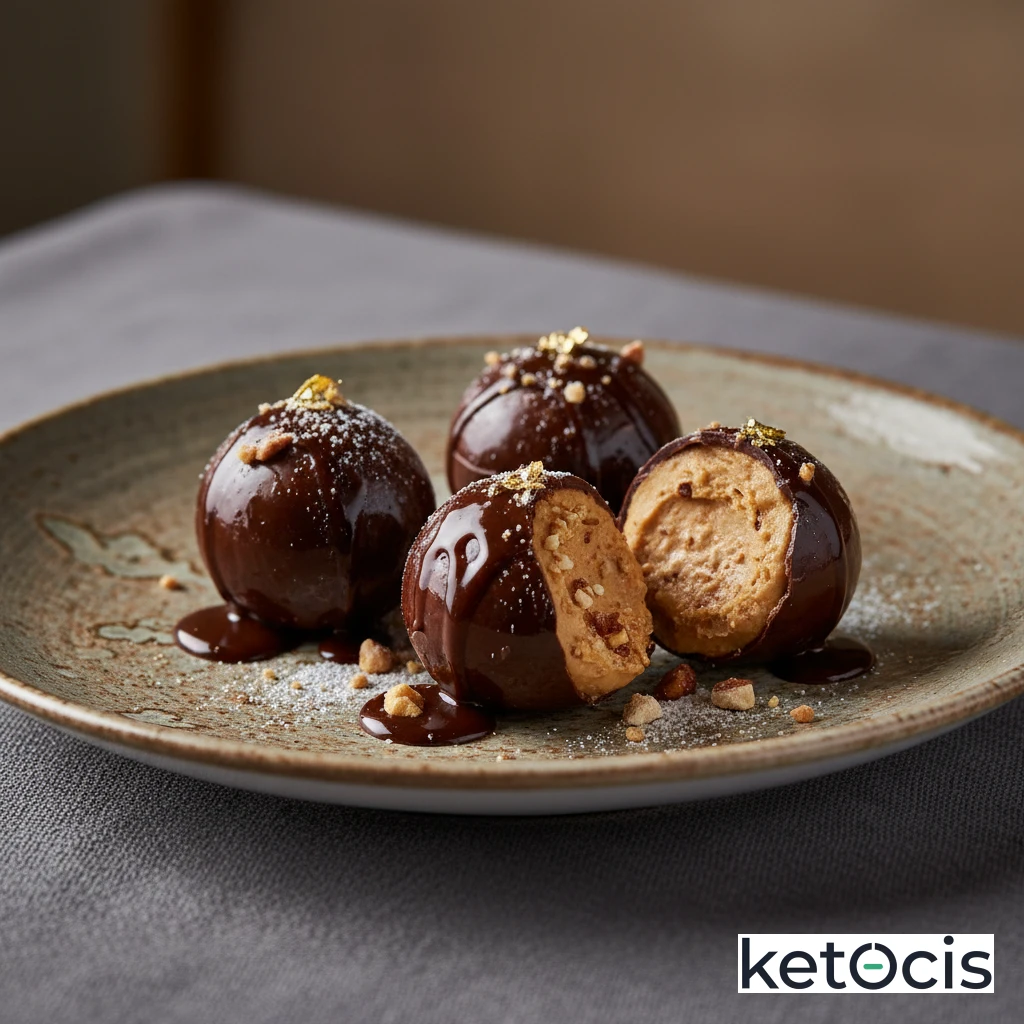 Bombones helados de mantequilla de cacahuete y manteca de cacao