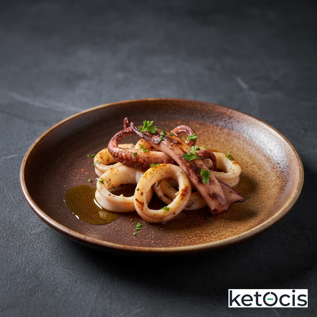 Calamares a la parrilla aliñados con aceite de oliva virgen extra
