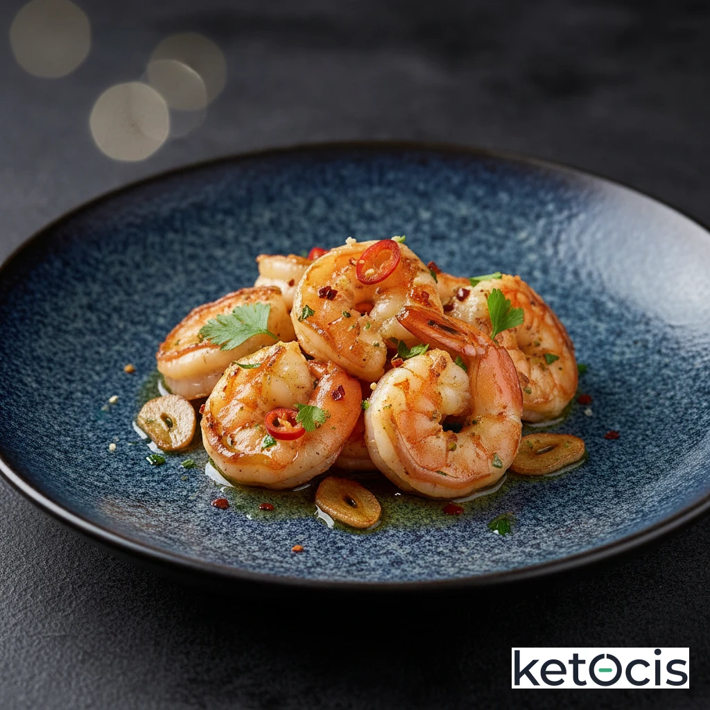 Gambas salteadas al ajillo con un toque de guindilla picante