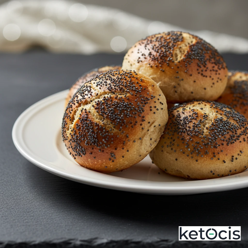 Panecillos cetogénicos de masa fathead con semillas de amapola