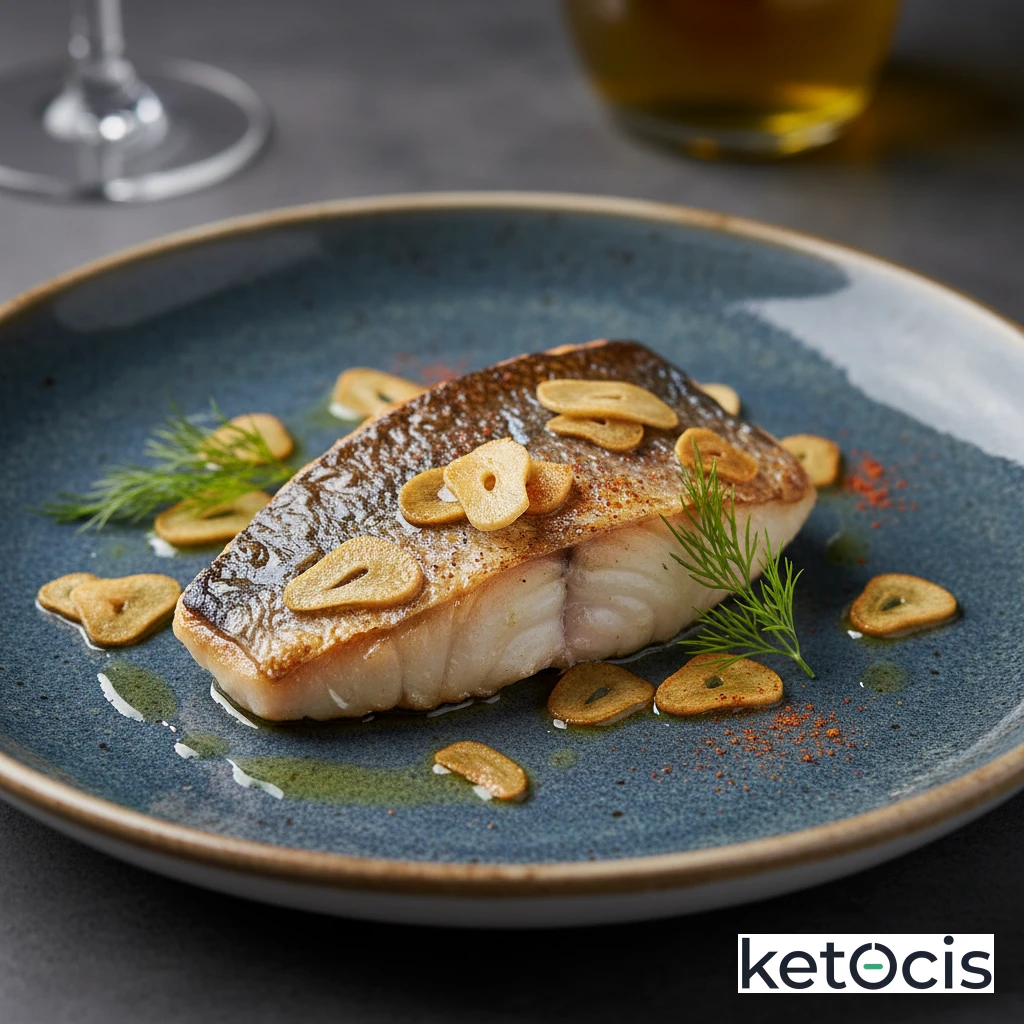 Filete de dorada a la espalda con ajos dorados en aceite