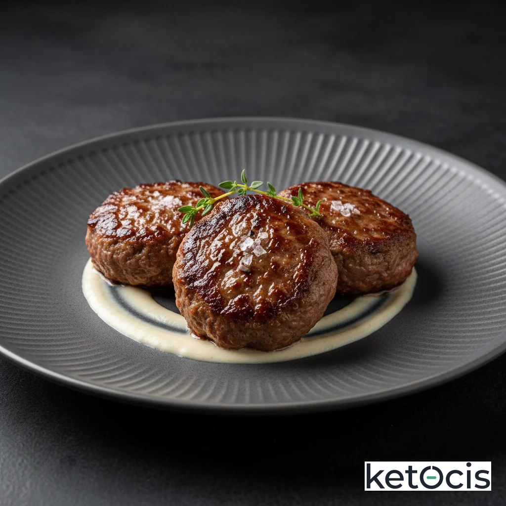 Filetes rusos de carne picada de ternera keto hechos a la plancha