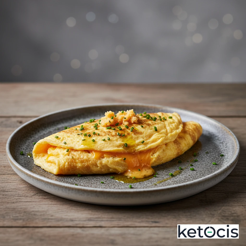 Tortilla francesa de dos huevos con queso cheddar curado