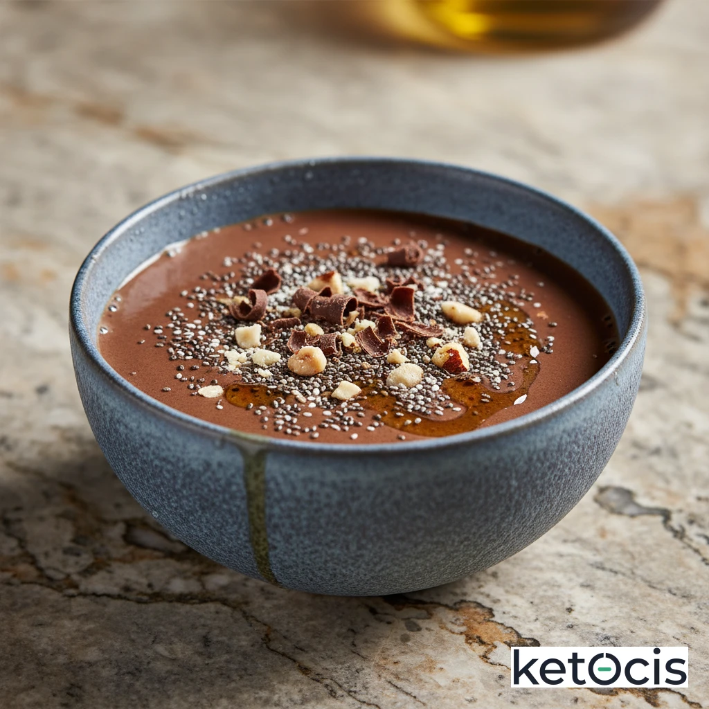 Batido de leche de nueces con cacao crudo y semillas de chía