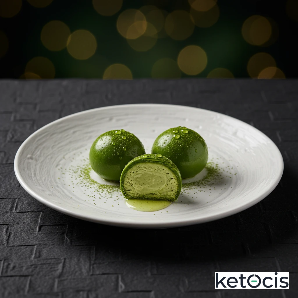 Bombones keto de manteca de cacao pura y té verde matcha