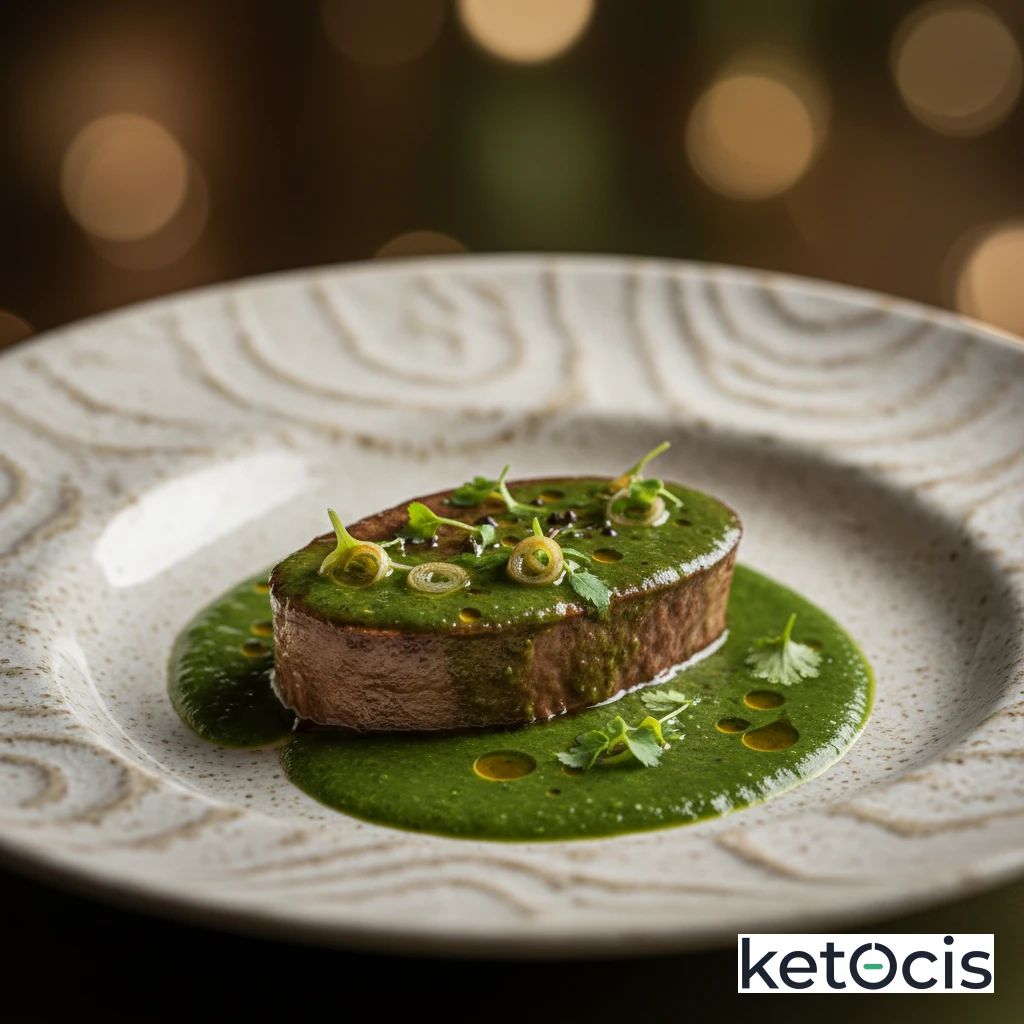 Lengua de vaca estofada en salsa verde de tomatillo fresco