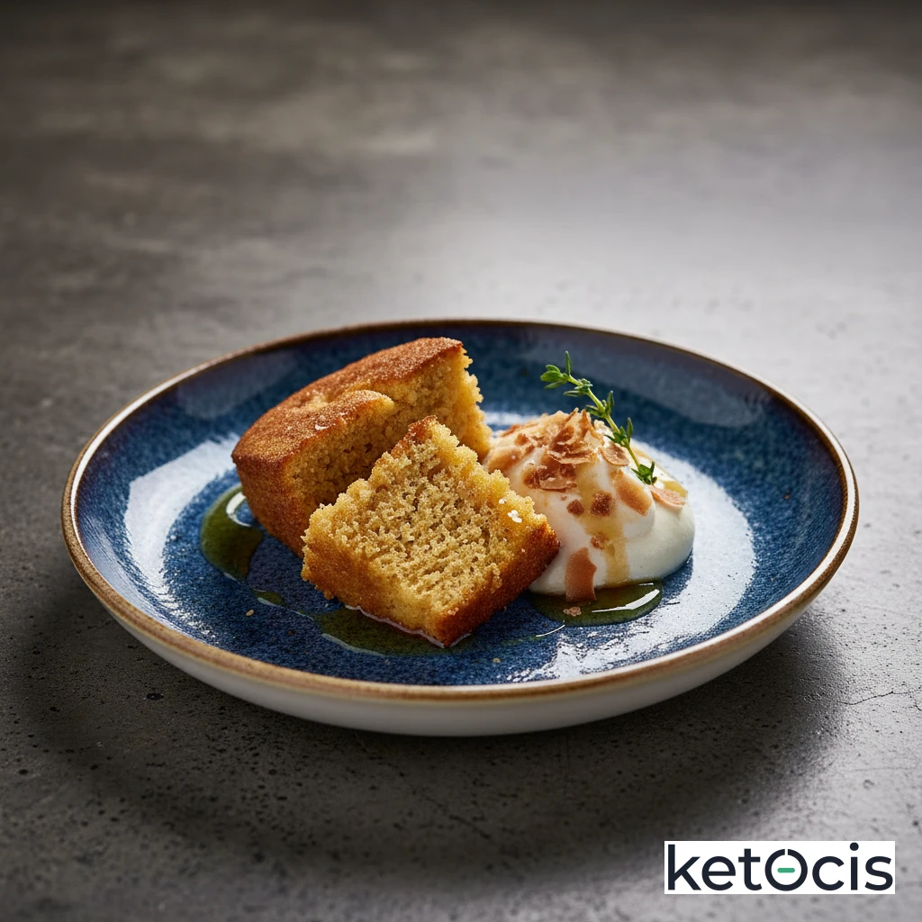 Bizcocho de taza keto con sabor a vainilla bourbon y harina de coco