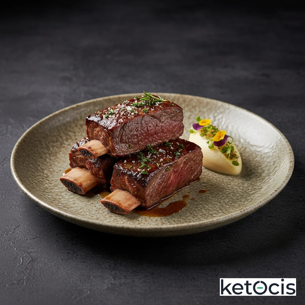 Costillas de res braseadas a baja temperatura sin salsas dulces