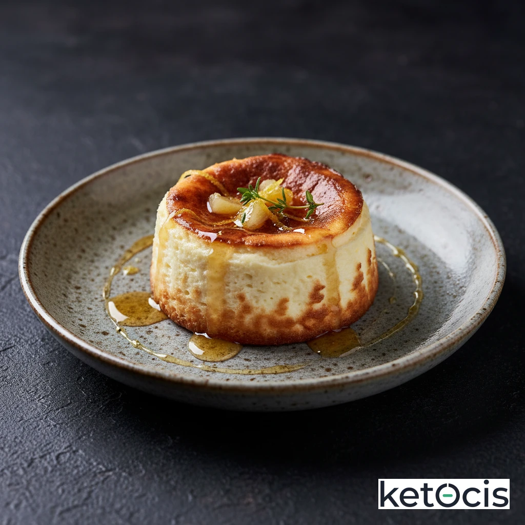 Tarta de queso ricotta individual horneada al baño maría sin base